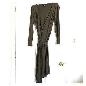 Olive green Yansi Fugel wrap dress
